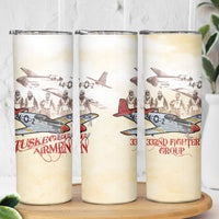 Tuskegee Red Tails Airmen Skinny Tumbler History Aviator Heroes Retro Style - Wonder Print Shop