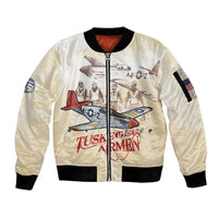 Tuskegee Red Tails Airmen Sleeve Zip Bomber Jacket History Aviator Heroes Retro Style - Wonder Print Shop