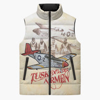 Tuskegee Red Tails Airmen Sleeveless Puffer Jacket History Aviator Heroes Retro Style - Wonder Print Shop