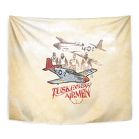 Tuskegee Red Tails Airmen Tapestry History Aviator Heroes Retro Style - Wonder Print Shop