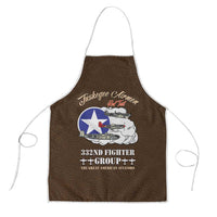 Tuskegee Airmen WWII Heroes Apron The Great American Aviators Brown Leather Pattern - Wonder Print Shop