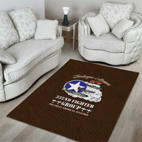 Tuskegee Airmen WWII Heroes Area Rug The Great American Aviators Brown Leather Pattern - Wonder Print Shop