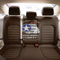 Tuskegee Airmen WWII Heroes Back Car Seat Cover The Great American Aviators Brown Leather Pattern - Wonder Print Shop