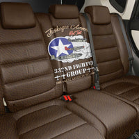 Tuskegee Airmen WWII Heroes Back Car Seat Cover The Great American Aviators Brown Leather Pattern - Wonder Print Shop