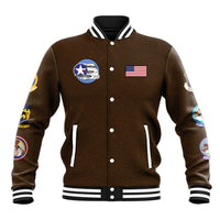 Tuskegee Airmen WWII Heroes Baseball Jacket The Great American Aviators Brown Leather Pattern - Wonder Print Shop