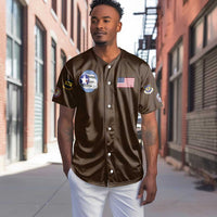 Tuskegee Airmen WWII Heroes Baseball Jersey The Great American Aviators Brown Leather Pattern - Wonder Print Shop