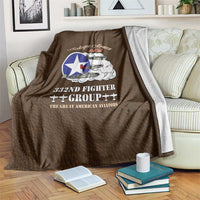 Tuskegee Airmen WWII Heroes Blanket The Great American Aviators Brown Leather Pattern - Wonder Print Shop