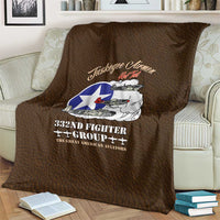 Tuskegee Airmen WWII Heroes Blanket The Great American Aviators Brown Leather Pattern - Wonder Print Shop