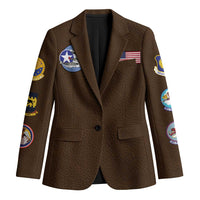 Tuskegee Airmen WWII Heroes Blazer The Great American Aviators Brown Leather Pattern - Wonder Print Shop
