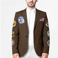 Tuskegee Airmen WWII Heroes Blazer The Great American Aviators Brown Leather Pattern - Wonder Print Shop