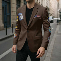 Tuskegee Airmen WWII Heroes Blazer The Great American Aviators Brown Leather Pattern - Wonder Print Shop