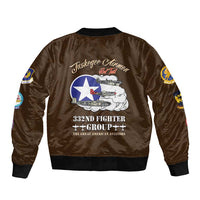 Tuskegee Airmen WWII Heroes Bomber Jacket The Great American Aviators Brown Leather Pattern - Wonder Print Shop