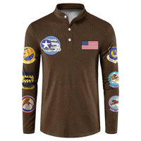 Tuskegee Airmen WWII Heroes Button Sweatshirt The Great American Aviators Brown Leather Pattern - Wonder Print Shop