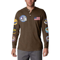 Tuskegee Airmen WWII Heroes Button Sweatshirt The Great American Aviators Brown Leather Pattern - Wonder Print Shop