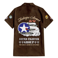 Tuskegee Airmen WWII Heroes Family Matching Mermaid Dress and Hawaiian Shirt The Great American Aviators Brown Leather Pattern - Wonder Print Shop