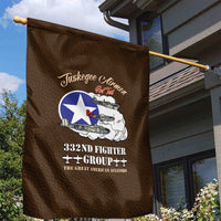 Tuskegee Airmen WWII Heroes Garden Flag The Great American Aviators Brown Leather Pattern - Wonder Print Shop
