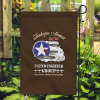 Tuskegee Airmen WWII Heroes Garden Flag The Great American Aviators Brown Leather Pattern - Wonder Print Shop