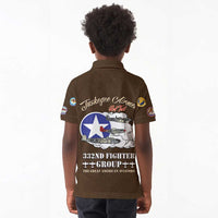 Tuskegee Airmen WWII Heroes Kid Polo Shirt The Great American Aviators Brown Leather Pattern - Wonder Print Shop