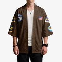 Tuskegee Airmen WWII Heroes Kimono The Great American Aviators Brown Leather Pattern - Wonder Print Shop