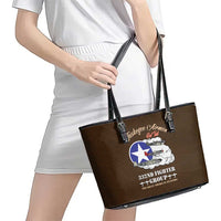 Tuskegee Airmen WWII Heroes Leather Tote Bag The Great American Aviators Brown Leather Pattern - Wonder Print Shop