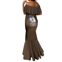 Tuskegee Airmen WWII Heroes Mermaid Dress The Great American Aviators Brown Leather Pattern - Wonder Print Shop