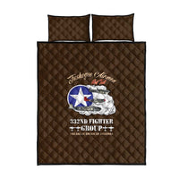 Tuskegee Airmen WWII Heroes Quilt Bed Set The Great American Aviators Brown Leather Pattern - Wonder Print Shop