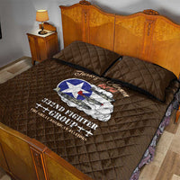 Tuskegee Airmen WWII Heroes Quilt Bed Set The Great American Aviators Brown Leather Pattern - Wonder Print Shop
