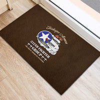 Tuskegee Airmen WWII Heroes Rubber Doormat The Great American Aviators Brown Leather Pattern - Wonder Print Shop