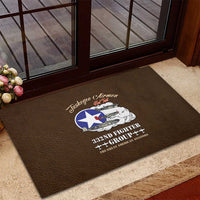 Tuskegee Airmen WWII Heroes Rubber Doormat The Great American Aviators Brown Leather Pattern - Wonder Print Shop