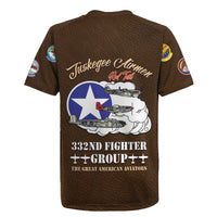 Tuskegee Airmen WWII Heroes Rugby Jersey The Great American Aviators Brown Leather Pattern - Wonder Print Shop