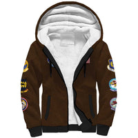 Tuskegee Airmen WWII Heroes Sherpa Hoodie The Great American Aviators Brown Leather Pattern - Wonder Print Shop