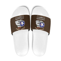 Tuskegee Airmen WWII Heroes Slide Sandals The Great American Aviators Brown Leather Pattern - Wonder Print Shop