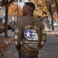 Tuskegee Airmen WWII Heroes Sweatshirt The Great American Aviators Brown Leather Pattern - Wonder Print Shop