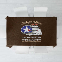 Tuskegee Airmen WWII Heroes Tablecloth The Great American Aviators Brown Leather Pattern - Wonder Print Shop