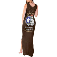 Tuskegee Airmen WWII Heroes Tank Maxi Dress The Great American Aviators Brown Leather Pattern - Wonder Print Shop
