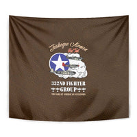 Tuskegee Airmen WWII Heroes Tapestry The Great American Aviators Brown Leather Pattern - Wonder Print Shop