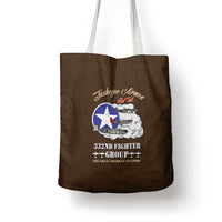 Tuskegee Airmen WWII Heroes Tote Bag The Great American Aviators Brown Leather Pattern - Wonder Print Shop