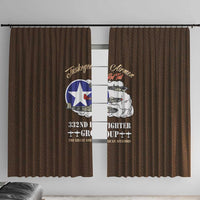 Tuskegee Airmen WWII Heroes Window Curtain The Great American Aviators Brown Leather Pattern - Wonder Print Shop