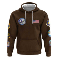 Tuskegee Airmen WWII Heroes Zip Hoodie The Great American Aviators Brown Leather Pattern - Wonder Print Shop
