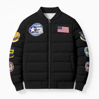 Tuskegee Airmen WWII Heroes Bomber Puffer Jacket The Great American Aviators Black Art - Wonder Print Shop
