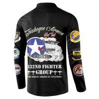 Tuskegee Airmen WWII Heroes Button Sweatshirt The Great American Aviators Black Art - Wonder Print Shop