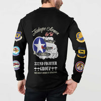 Tuskegee Airmen WWII Heroes Button Sweatshirt The Great American Aviators Black Art - Wonder Print Shop