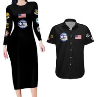 Tuskegee Airmen WWII Heroes Couples Matching Long Sleeve Bodycon Dress and Hawaiian Shirt The Great American Aviators Black Art - Wonder Print Shop