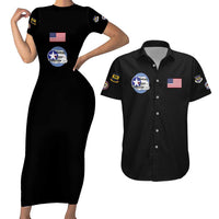 Tuskegee Airmen WWII Heroes Couples Matching Short Sleeve Bodycon Dress and Hawaiian Shirt The Great American Aviators Black Art - Wonder Print Shop