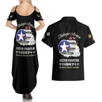 Tuskegee Airmen WWII Heroes Couples Matching Summer Maxi Dress and Hawaiian Shirt The Great American Aviators Black Art - Wonder Print Shop