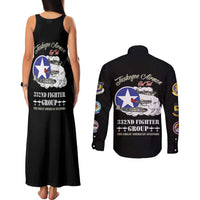 Tuskegee Airmen WWII Heroes Couples Matching Tank Maxi Dress and Long Sleeve Button Shirt The Great American Aviators Black Art - Wonder Print Shop