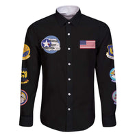 Tuskegee Airmen WWII Heroes Family Matching Off The Shoulder Long Sleeve Dress and Hawaiian Shirt The Great American Aviators Black Art - Wonder Print Shop