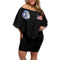 Tuskegee Airmen WWII Heroes Family Matching Off Shoulder Short Dress and Hawaiian Shirt The Great American Aviators Black Art - Wonder Print Shop