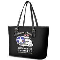 Tuskegee Airmen WWII Heroes Leather Tote Bag The Great American Aviators Black Art - Wonder Print Shop
