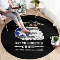 Tuskegee Airmen WWII Heroes Round Carpet The Great American Aviators Black Art - Wonder Print Shop
